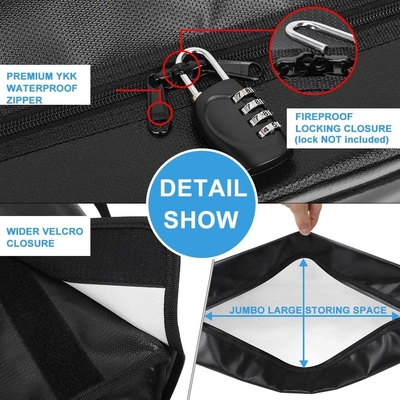 Silicone Coated Lipo Safe Bag Fireproof Waterproof Practical For Money