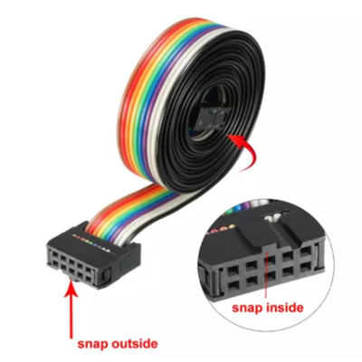 24-30AWG Electronics Wire Harness , Flat Ribbon Jumper Cable Rainbow Color
