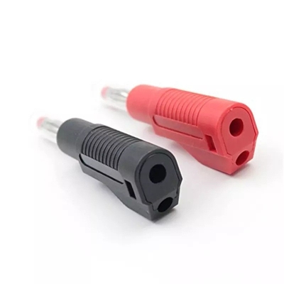 Nickel Plated Male Banana Jack Connector , Telescopic Shrouded Banana Socket