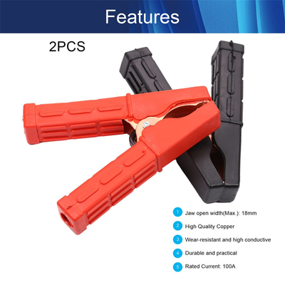 ISO9001 Heavy Duty Insulated Alligator Clips Length 105mm Copper Material