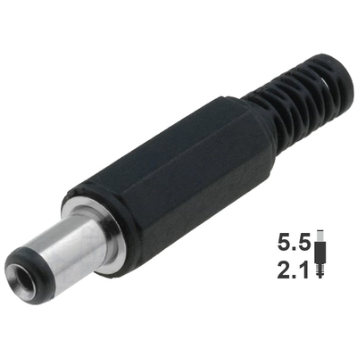 5.5x2.1mm Black RC Battery Connectors Plastic Male Female DC Power
