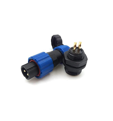 13mm Waterproof Aviation Connector IP67 2Pin Panel Mount LED Light Wire Connector