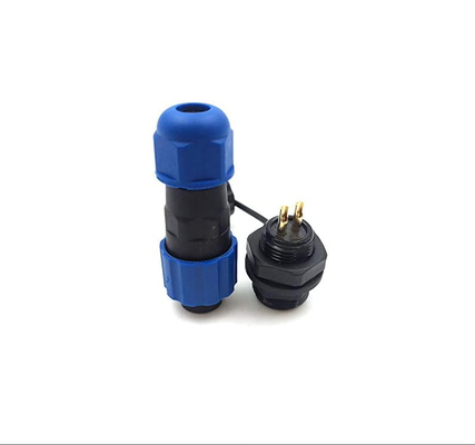 13mm Waterproof Aviation Connector IP67 2Pin Panel Mount LED Light Wire Connector