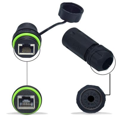 Female To Female RJ45 Waterproof Connector IP68 Panel Mount Coupler