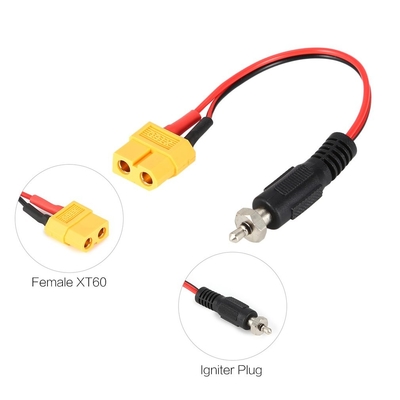 XT60 Female To Glow Plug RC Charger Cable 15cm Or Customized Length