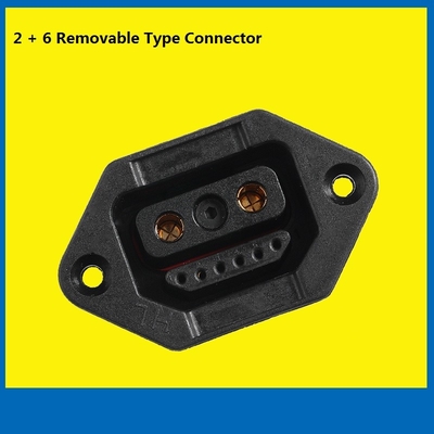 Steker Mobil Listrik Tembaga 220V yang Dapat Dilepas, 2 6 Core Copper EV Charger Plug Adapter