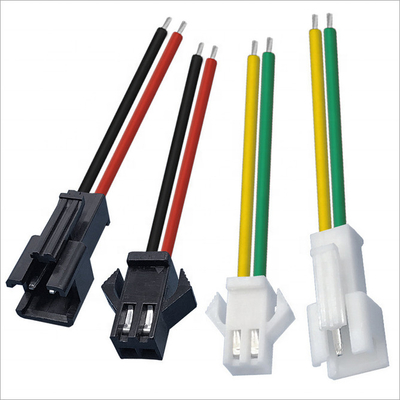 PA66 Nylon Custom Wire Harness JST 2.54mm SM 2Pin Male Female Connector Untuk Lampu LED